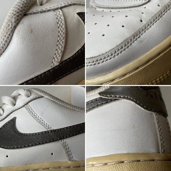 Nike Air Force 1 White Chrome Cream Sneakers Size 6 Youth EU 38.5 - Picture 14 of 16